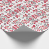 Lettisch Auseklis Folk Art geometrischer Medaillon Geschenkpapier (Ecke)