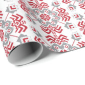 Lettisch Auseklis Folk Art geometrischer Medaillon Geschenkpapier (Rolleneckpunkt)