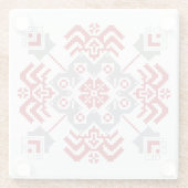 Lettisch Auseklis Folk Art geometrischer Medaillon Glasuntersetzer (Rückseite)