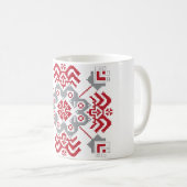 Lettisch Auseklis Folk Art geometrischer Medaillon Kaffeetasse (VorderseiteRechts)