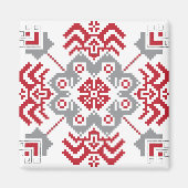 Lettisch Auseklis Folk Art geometrischer Medaillon Magnet (Vorne)