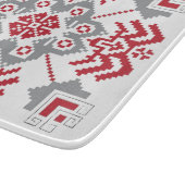 Lettisch Auseklis Folk Art geometrischer Medaillon Schneidebrett (Ecke)