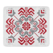 Lettisch Auseklis Folk Art geometrischer Medaillon Schneidebrett (Vorderseite)