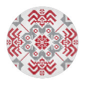 Lettisch Auseklis Folk Art geometrischer Medaillon Schneidebrett (Vorderseite)