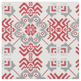 Lettisch Auseklis Folk Art geometrischer Medaillon Stoff