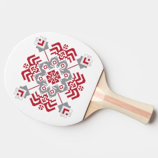 Lettisch Auseklis Folk Art geometrischer Medaillon Tischtennis Schläger (Seitenansicht)