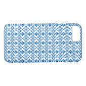 Lettisch-blaue und weiße Stammeskunst Case-Mate iPhone Hülle (Rückseite (Horizontal))