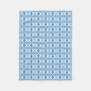 Lettisch-blaue und weiße Stammeskunst Fleecedecke