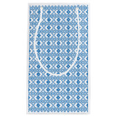 Lettisch-blaue und weiße Stammeskunst Kleine Geschenktüte (Vorderseite)