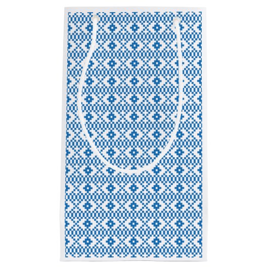 Lettisch-blaue und weiße Stammeskunst Kleine Geschenktüte (Vorderseite)