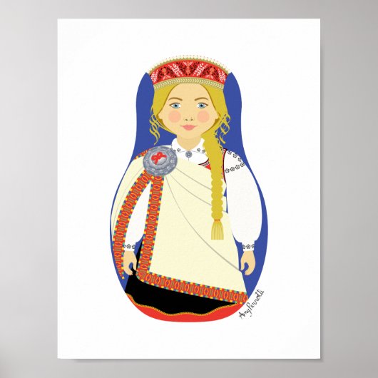 Lettisch Blonde Matryoshka Poster (Vorne)