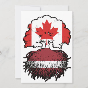 Lettisch Canadian Canada Tree Roots Flag Einladung