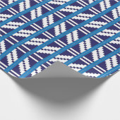 Lettisch-lettische Volkskunst in Blau Geschenkpapier (Ecke)