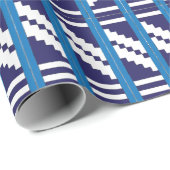 Lettisch-lettische Volkskunst in Blau Geschenkpapier (Rolleneckpunkt)