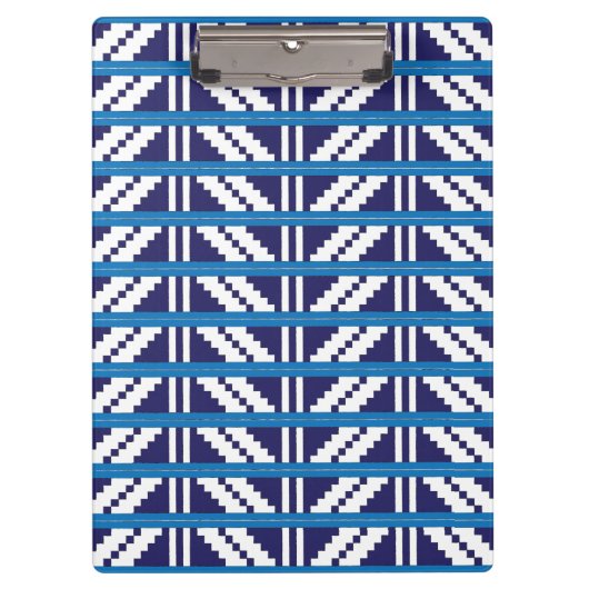 Lettisch-lettische Volkskunst in Blau Klemmbrett (Vorderseite)