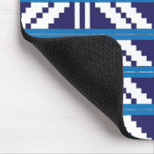Lettisch-lettische Volkskunst in Blau Mousepad (Ecke)