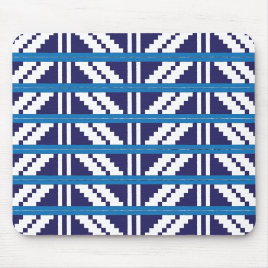 Lettisch-lettische Volkskunst in Blau Mousepad (Vorne)