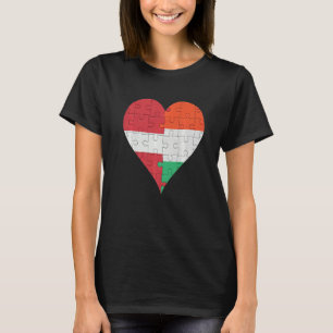 Lettisch-Ungarisches Flaggenherz T-Shirt