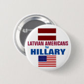Lettische Amerikaner für Hillary 2016 Button (Vorne & Hinten)