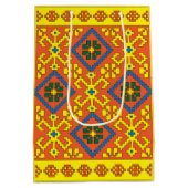 Lettische Ethnisch-orange gelbe Volkskunst aus Als Mittlere Geschenktüte (Rückseite)