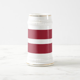 Lettische Flagge Bierglas