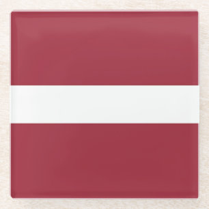 Lettische Flagge Glasuntersetzer
