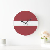 Lettische Flagge Große Wanduhr (Zuhause)