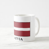 Lettische Flagge Kaffeetasse (VorderseiteRechts)