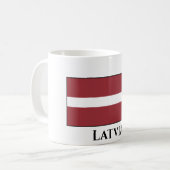 Lettische Flagge Kaffeetasse (Vorderseite Links)