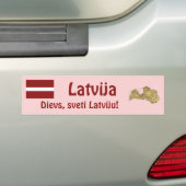 Lettische Flagge + Karte Autoaufkleber (Auf Auto)