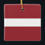 Lettische Flagge Keramikornament<br><div class="desc">Anpassbare World Flag Produkte - Bitte fühlen Sie sich frei,  Ihren eigenen Text hinzuzufügen.</div>