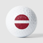 Lettische Flagge (mit Text) Golfball (Vorderseite)