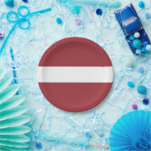 Lettische Flagge Pappteller (Party)