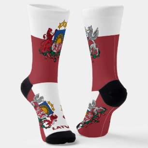 Lettische Flagge Patriotisch, Nachhaltige Lettland Socken