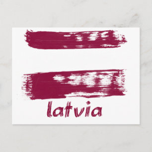 Lettische Flagge Postkarte