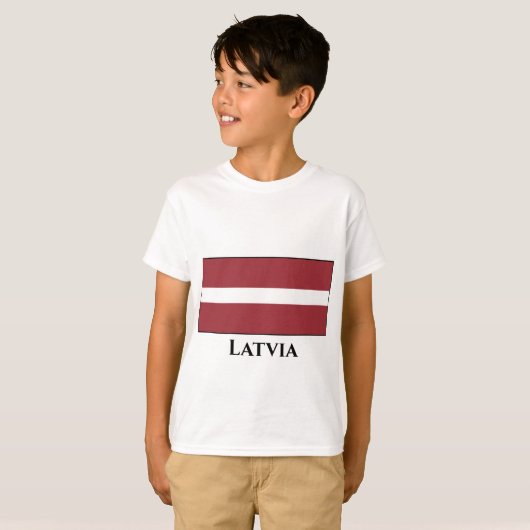 Lettische Flagge T-Shirt (Vorne ganz)