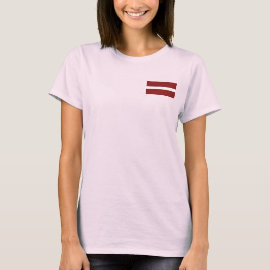 Lettische Flagge und T - Shirt Karte (Vorderseite)