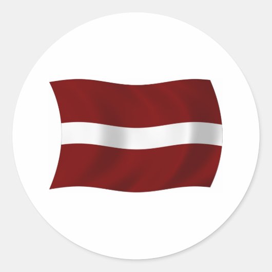 Lettische Flaggenmarke Runder Aufkleber (Vorderseite)