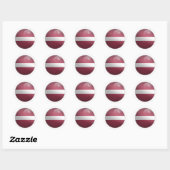 Lettische Glossy Circle Flag Runder Aufkleber (Blatt)