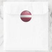 Lettische Glossy Circle Flag Runder Aufkleber (Tasche)