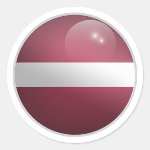 Lettische Glossy Circle Flag Runder Aufkleber