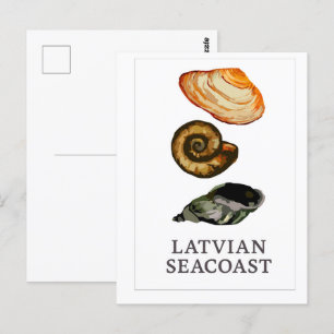 Lettische Küste - Seashell Postcard Postkarte