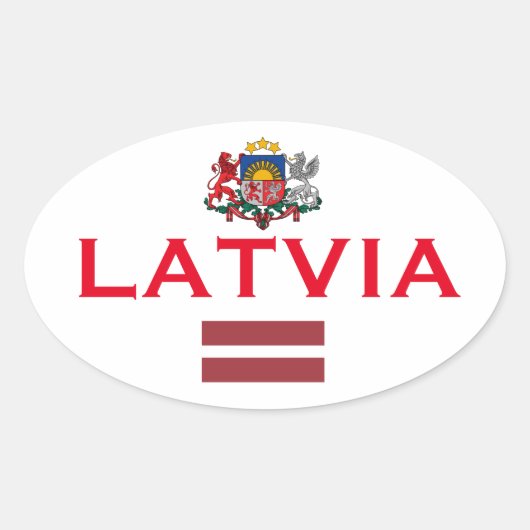 Lettische Oval Sticker (Vorderseite)
