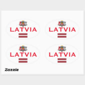 Lettische Oval Sticker (Blatt)