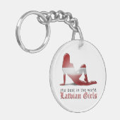 Lettische Silhouette Girl Schlüsselanhänger (Vorderseite links)