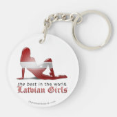 Lettische Silhouette Girl Schlüsselanhänger (Rückseite)