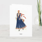 Lettische traditionelle Kostümgrußkarte Karte (Rückseite)