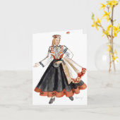 Lettische traditionelle Kostümkarten Karte (Gelbe Blume)