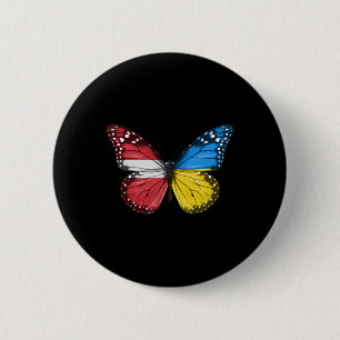 Lettische Ukrainische Flagge Schmetterling Lettlan Button