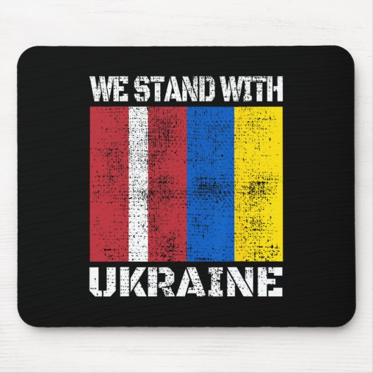 Lettische Unterstützung Ukrainisch Wir stehen mit Mousepad (Vorne)